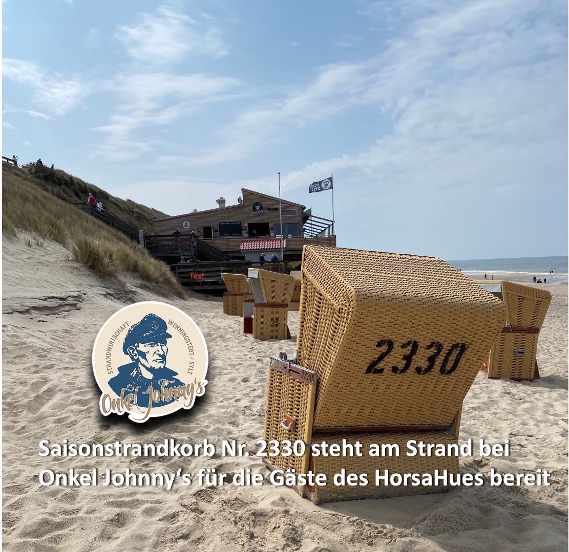 Strandkorb 2330 bei Onkel Johnny's am Strand von Wenningstedt auf Sylt